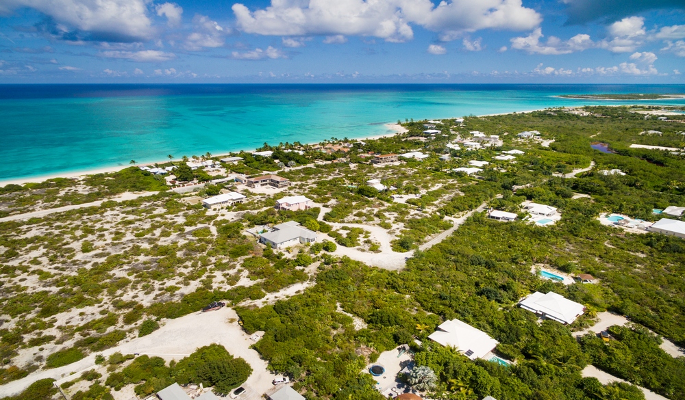 Drone view of Leeward Turks and Caicos Islands