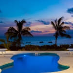 coconut-beach-villa-turks-caicos night view pool