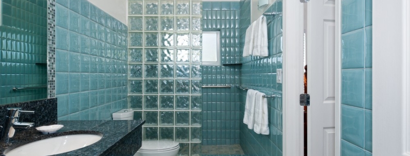 coconut-beach-villa-turks-caicos blue tiled bathroom