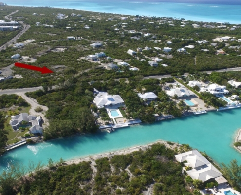 leeward-tci-real-estate drone view of property by canal