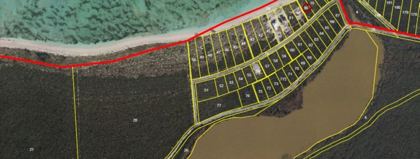 north-caicos-beachfront-land cadastral map showing location