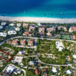 grace-bay-beach-commercial-land drone view with outline of boundaries