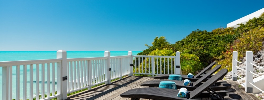 three-cays-villa-turtle tail bristol hill pool view ocean ocean from oceanfront lounge area