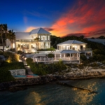 three-cays-villa-turtle tail bristol hill drone night view from ocean