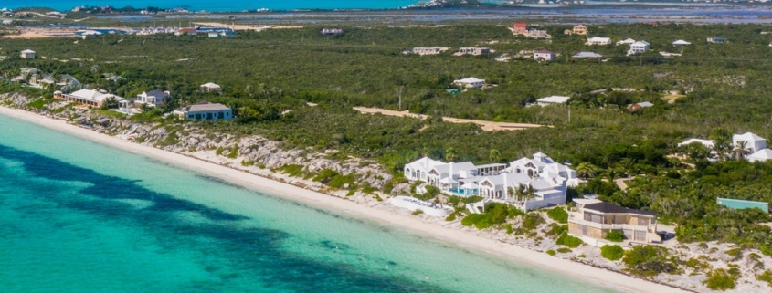 turks-caicos-land-long-bay beach drone view