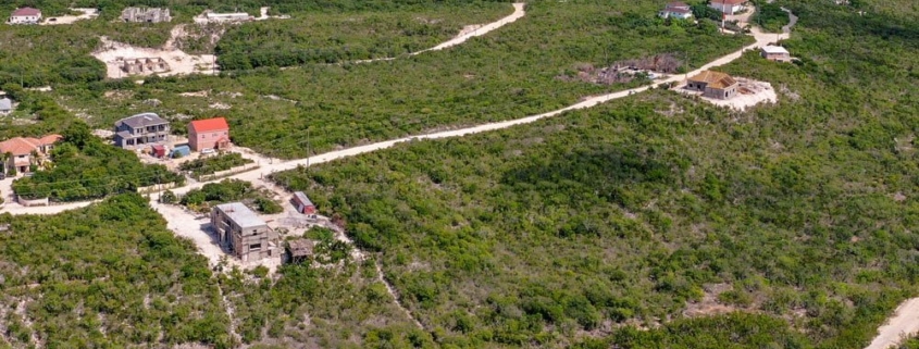 turks-caicos-land-long-bay lot on long bay highway close to marina drone view