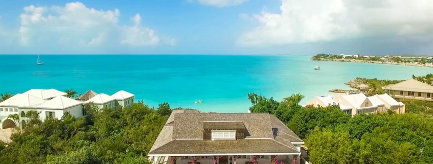 providenciales-oceanfront-home-chalk-sound drone view of property