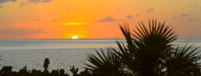 providenciales-oceanfront-home-chalk-sound sunset view from property