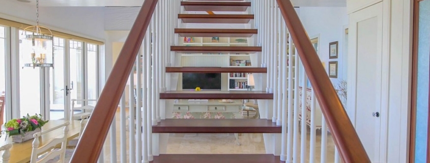 providenciales-oceanfront-home-chalk-sound staircase to upper level office