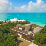 providenciales-oceanfront-home-chalk-sound drone view of property and area