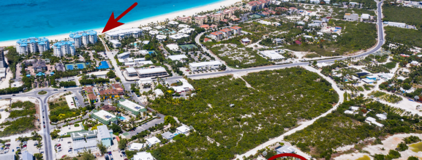 turks-caicos-grace-bay-townhome showing location and distance to beach