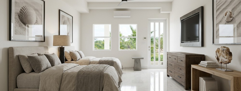 beachfront-sunrise-villa-turks-caicos-real-estate downstair bedroom virtually staged