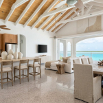 Virtually staged living room Sunrise Villa, Turks and Caicos