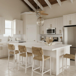 Virtually staged kitchen Sunrise Villa, Turks and Caicos