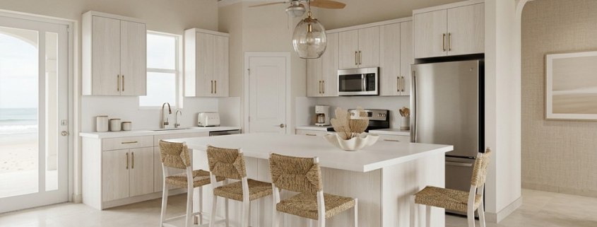 Virtually staged kitchen Sunrise Villa, Turks and Caicos