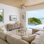 Virtually staged living room Sunrise Villa, Turks and Caicos