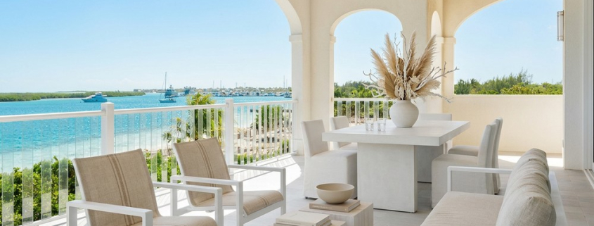 Virtually staged balcony Sunrise Villa, Turks and Caicos