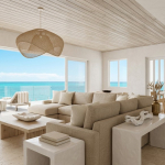 Virtually staged living room Sunrise Villa, Turks and Caicos