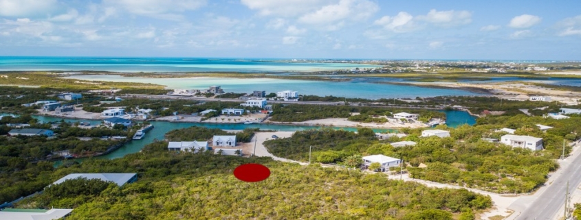 turks-caicos-canal-front-discovery-bay-drone view from road