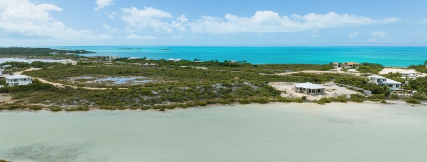 turks-caicos-waterfront-turtle-tail-home-site-drone view showing area