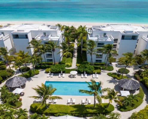 Le-Vele-suite-301-grace-bay-beachfront-drone view of development