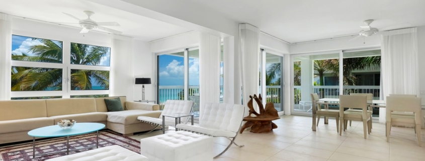 Le-Vele-suite-301-grace-bay-beachfront-condominium-living area view