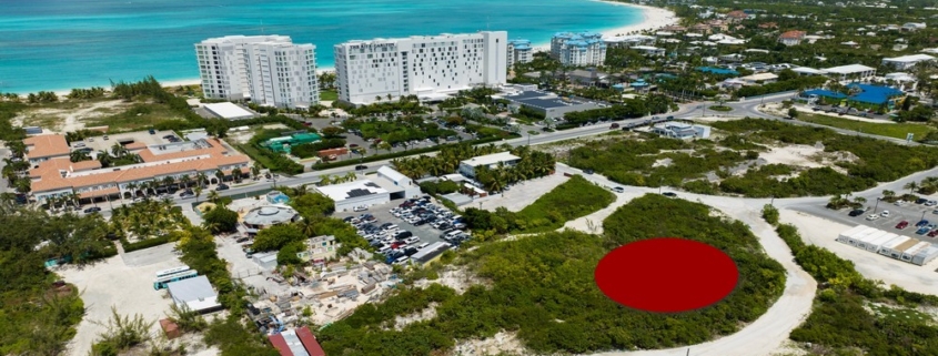drone view grace-bay-commercial-land next to Graceway gourmet