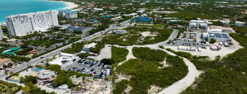 drone view grace-bay-commercial-land next to Graceway gourmet