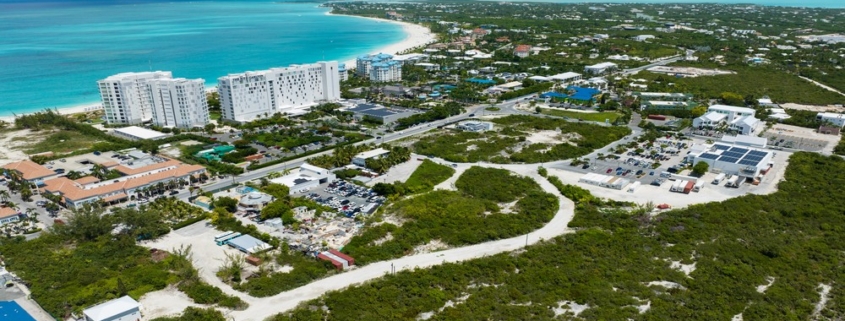 drone view grace-bay-commercial-land next to Graceway gourmet