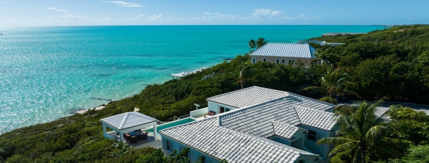 le-mer-turtle-tail-oceanfront-villa-drone view from back of villa