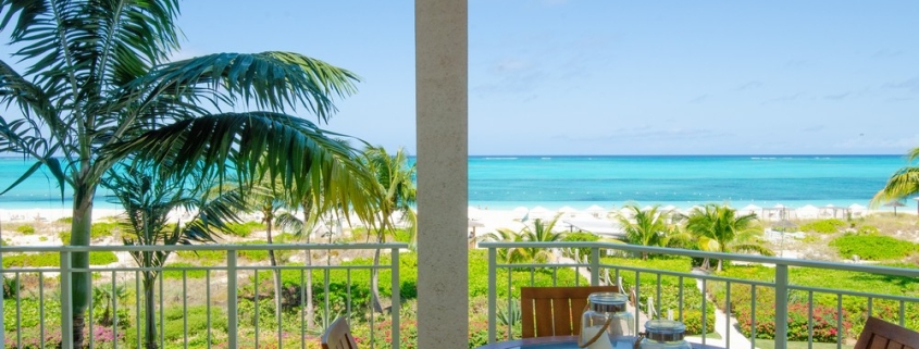 grace-bay-beachfront-1 bedroom-condo-suite 304-balcony view