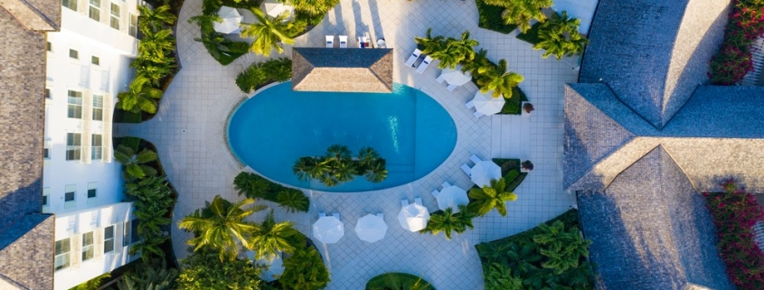 grace-bay-beachfront-west bay club pool overhead view