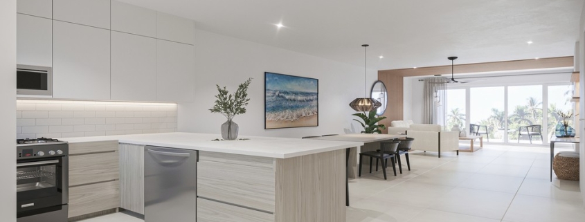 3 bedroom-seascape-townhomes-grace -bay-residence-entrance kitchen view