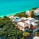providenciales-oceanfront-villa-la-percha-chalk-sound-drone overhead view of property