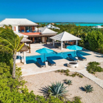 providenciales-oceanfront-villa-la-percha-chalk-sound-drone view of backyard