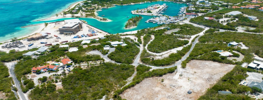2-parcels-turtle-cove-land-drone view 2-parcels-turtle-cove-land-for-sale-turks-caicos-real-estate
